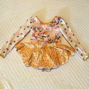 Sweet Honey leotard & skirt. Leotard 2T, skirt 18 months. Skirt is stretchy.